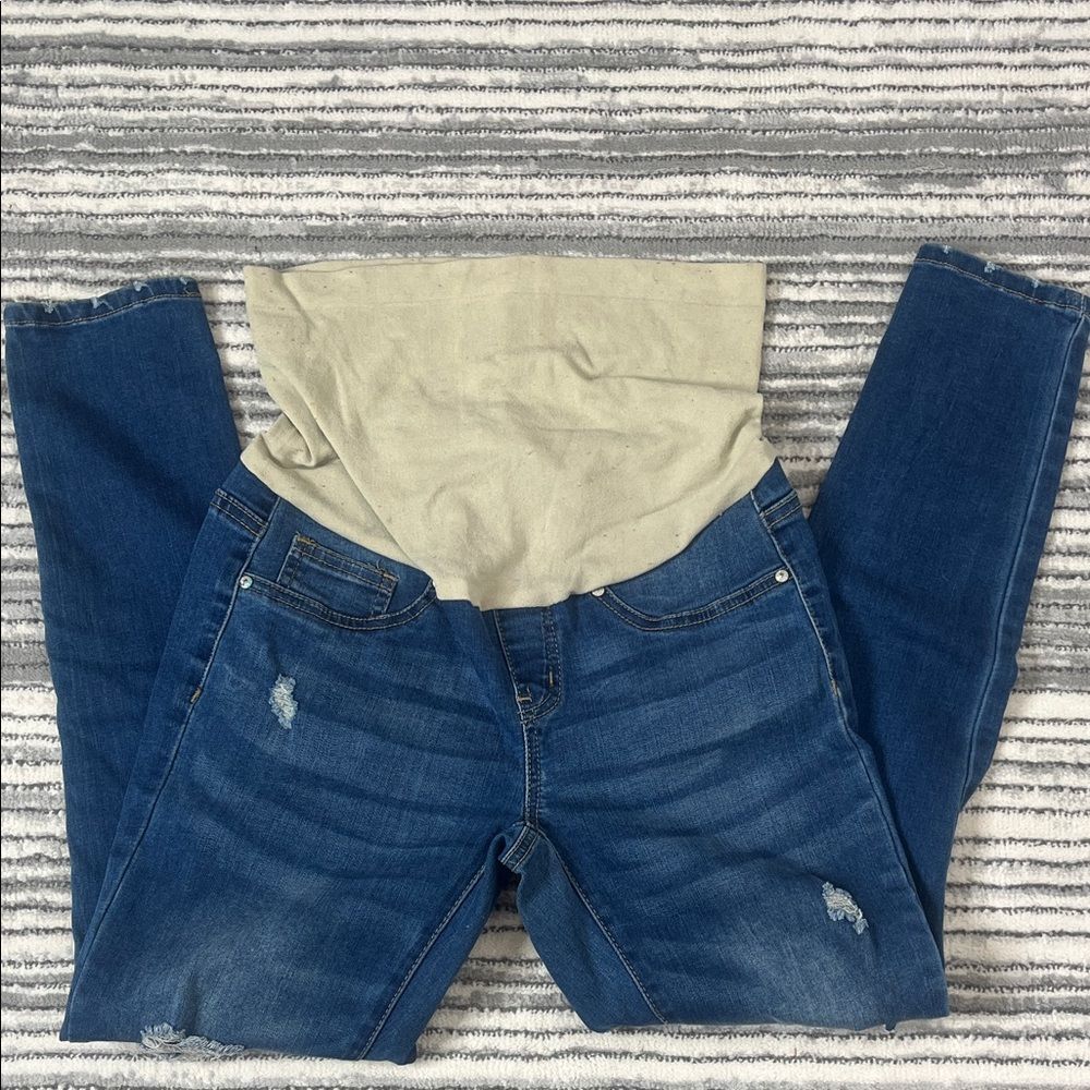 Maternity Stretch Denim Jeans in Dark Blue